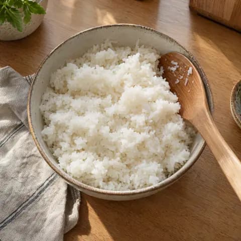 一碗煮好的白米飯