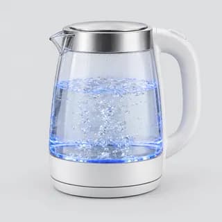 帶藍色燈光的玻璃電熱水壺